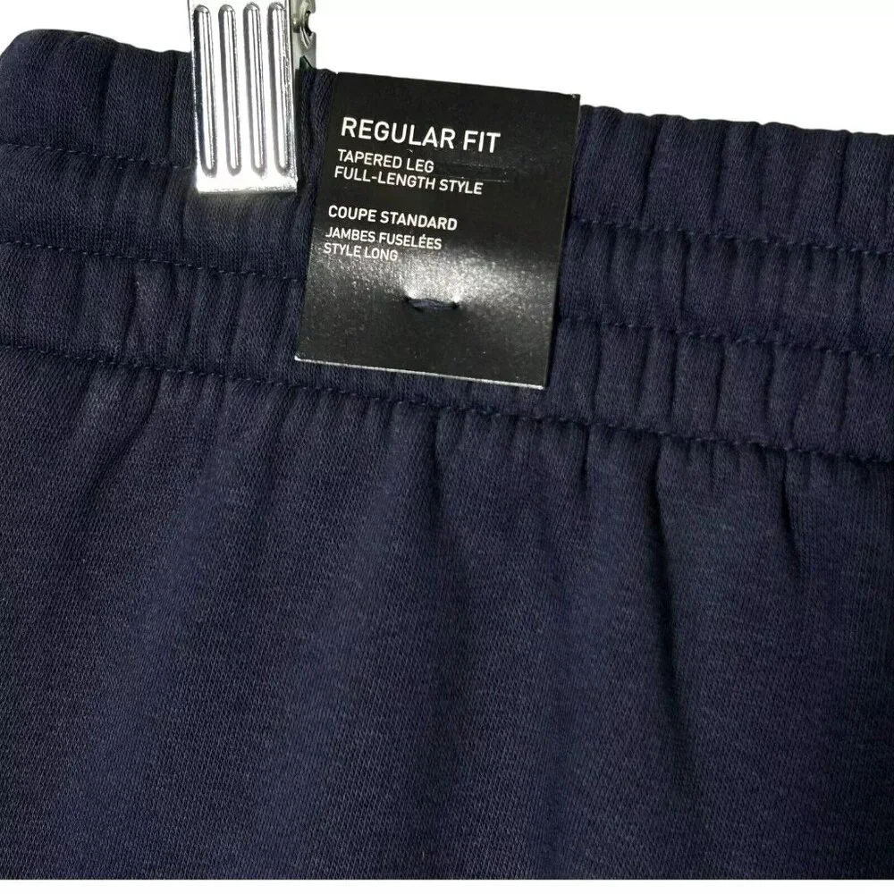 Adidas Men's‎ Fleece Jogger Pants Size XL (35X28) Navy Blue /White Tapered Leg